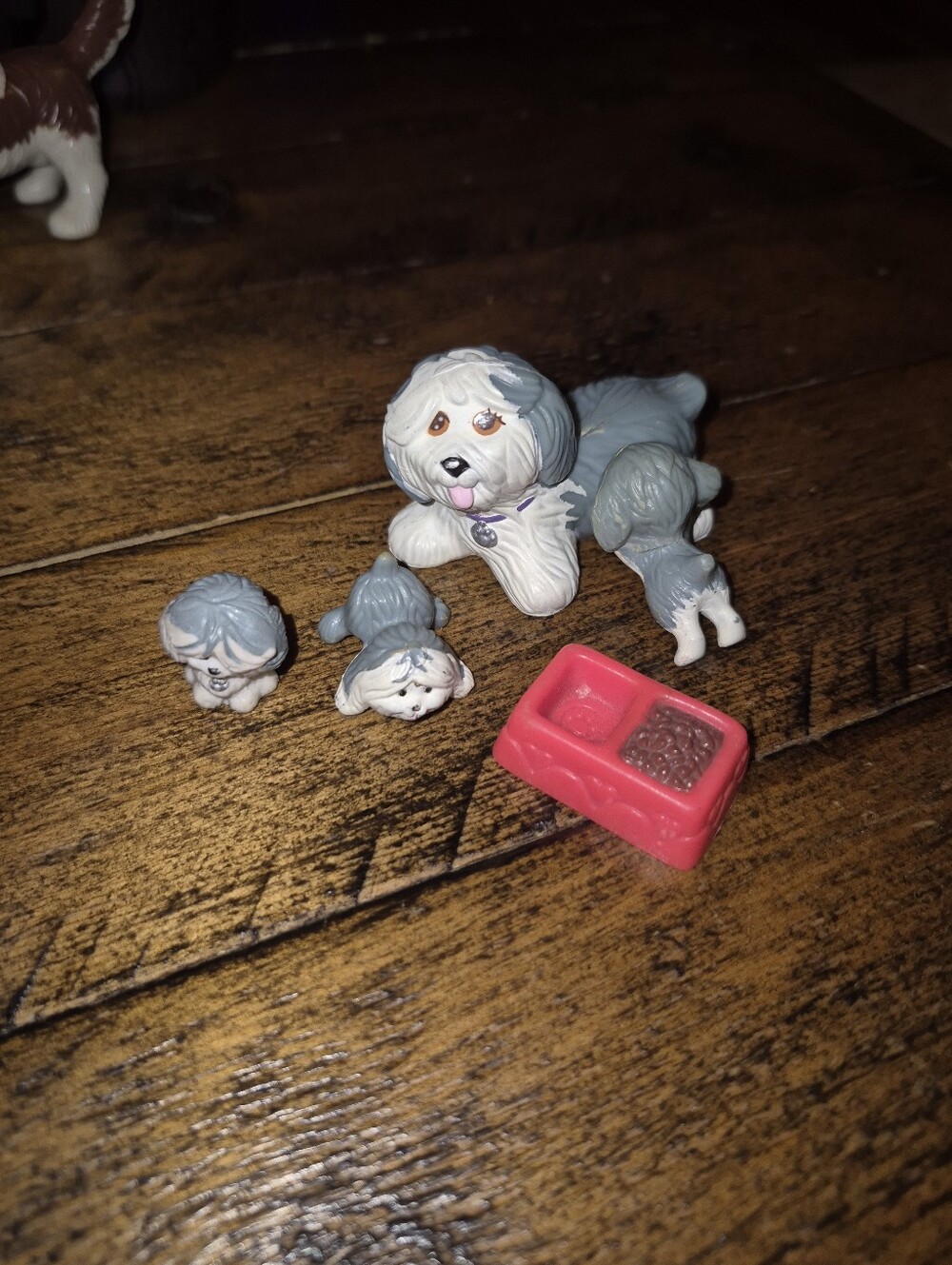 Vintage LPS Sheepdog Set with 3 Puppies